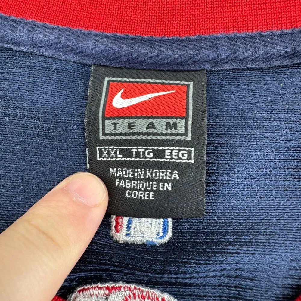 Vintage Nike Team Detroit Pistons Practice Jersey Men 2XL Blue Center Swoosh NBA